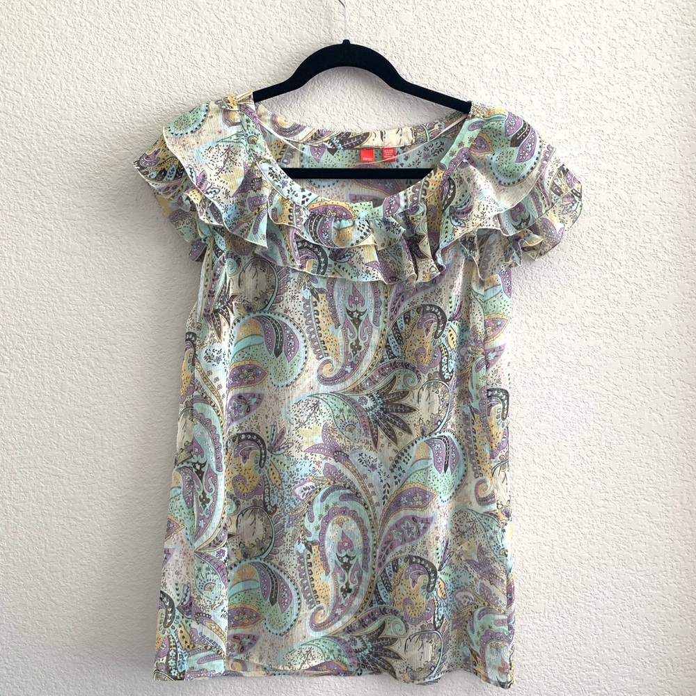 Esprit sheer ruffled top